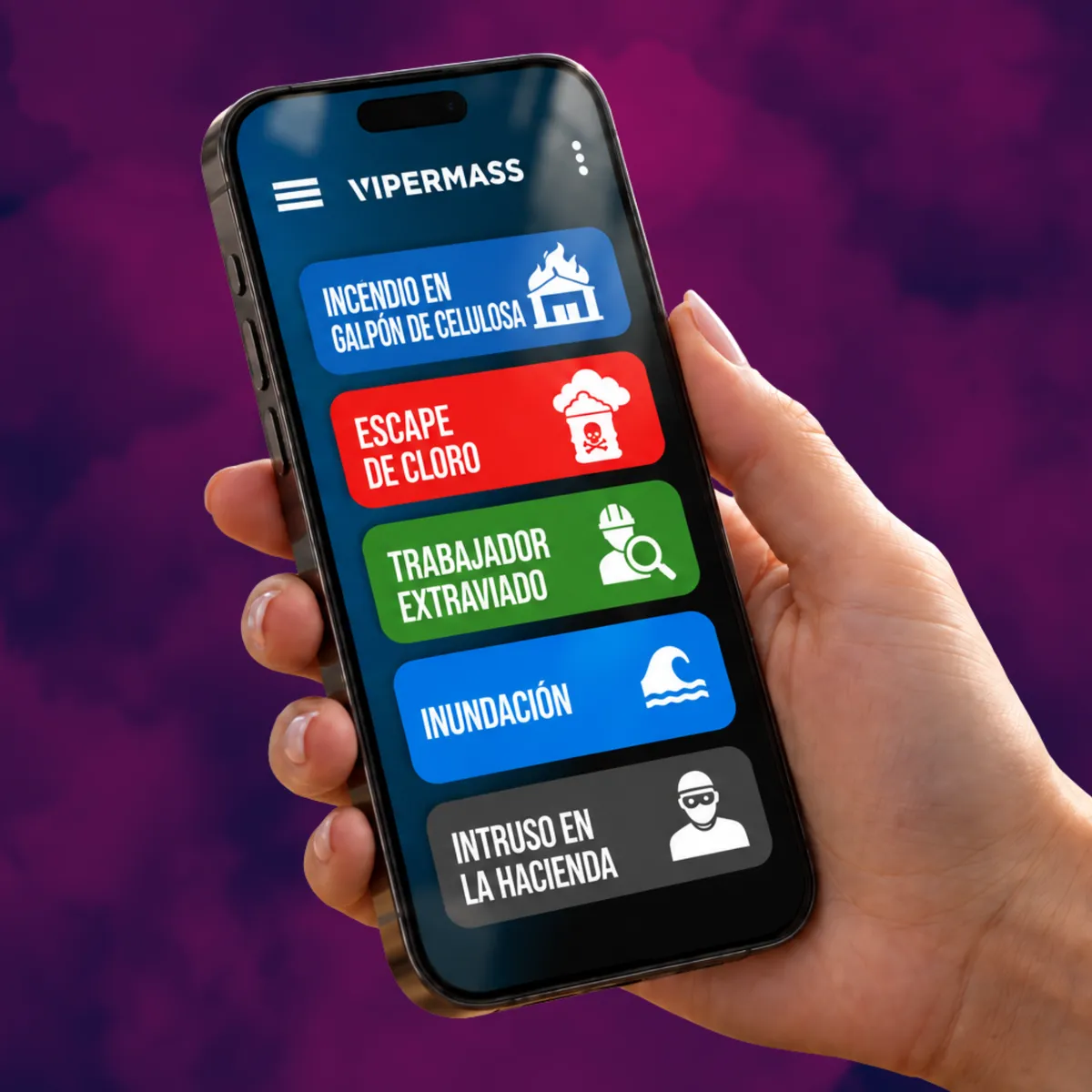 App VIPER MASS en un tel&eacute;fono